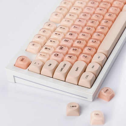 YMDK Liquid Foundation Keycaps 132 keys Frosted HOA Profile PBT PC UV Print for 61/68/84/87/98/104/108 Mechanical Keyboard
