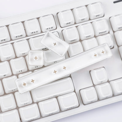 YMDK 119 Keys Cute Crystal Jelly MAO Profile Side Top Printed White Pink PC Keycaps for 61/68/87/98/104/108 MX Mechanical Keyboard