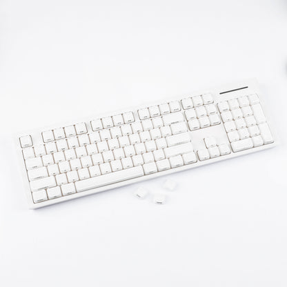 YMDK 119 Keys Cute Crystal Jelly MAO Profile Side Top Printed White Pink PC Keycaps for 61/68/87/98/104/108 MX Mechanical Keyboard