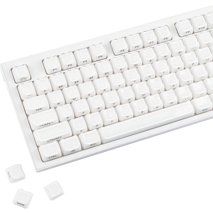 YMDK 119 Keys Cute Crystal Jelly MAO Profile Side Top Printed White Pink PC Keycaps for 61/68/87/98/104/108 MX Mechanical Keyboard