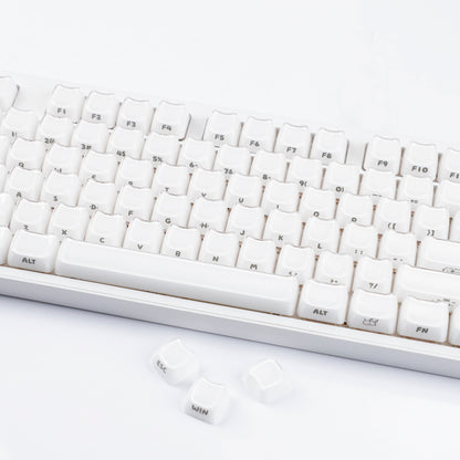 YMDK 119 Keys Cute Crystal Jelly MAO Profile Side Top Printed White Pink PC Keycaps for 61/68/87/98/104/108 MX Mechanical Keyboard