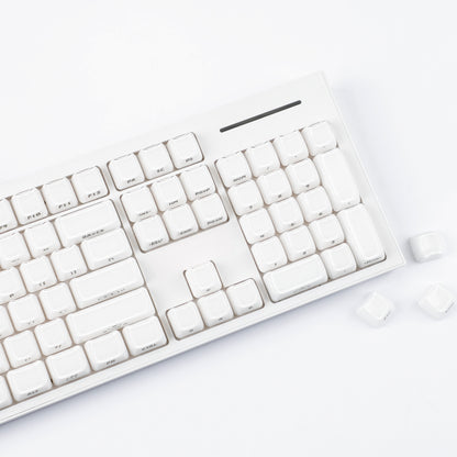 YMDK 119 Keys Cute Crystal Jelly MAO Profile Side Top Printed White Pink PC Keycaps for 61/68/87/98/104/108 MX Mechanical Keyboard