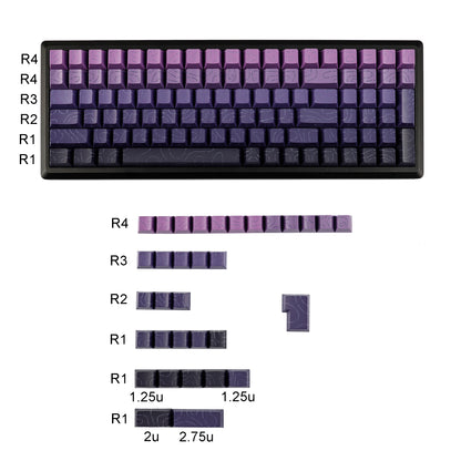 YMDK 135 Keys Color Contour Lines Personality Double Shot Side-lit Dye Sub PBT Cherry Profile Keycap for Most MX Mechanical Keyboard