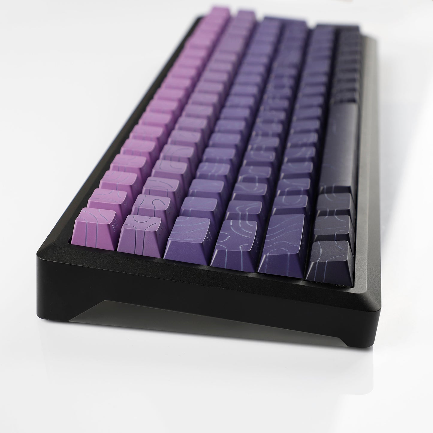 YMDK 135 Keys Color Contour Lines Personality Double Shot Side-lit Dye Sub PBT Cherry Profile Keycap for Most MX Mechanical Keyboard