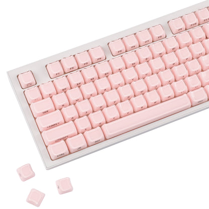 YMDK 119 Keys Cute Crystal Jelly MAO Profile Side Top Printed White Pink PC Keycaps for 61/68/87/98/104/108 MX Mechanical Keyboard