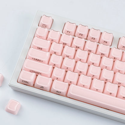 YMDK 119 Keys Cute Crystal Jelly MAO Profile Side Top Printed White Pink PC Keycaps for 61/68/87/98/104/108 MX Mechanical Keyboard