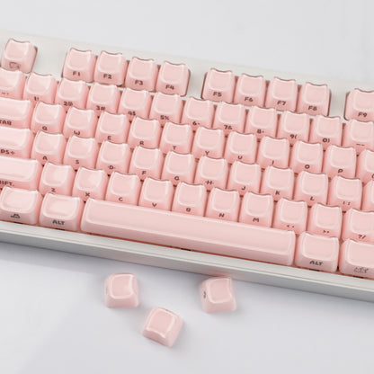 YMDK 119 Keys Cute Crystal Jelly MAO Profile Side Top Printed White Pink PC Keycaps for 61/68/87/98/104/108 MX Mechanical Keyboard