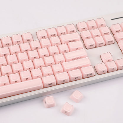 YMDK 119 Keys Cute Crystal Jelly MAO Profile Side Top Printed White Pink PC Keycaps for 61/68/87/98/104/108 MX Mechanical Keyboard