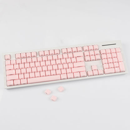 YMDK 119 Keys Cute Crystal Jelly MAO Profile Side Top Printed White Pink PC Keycaps for 61/68/87/98/104/108 MX Mechanical Keyboard