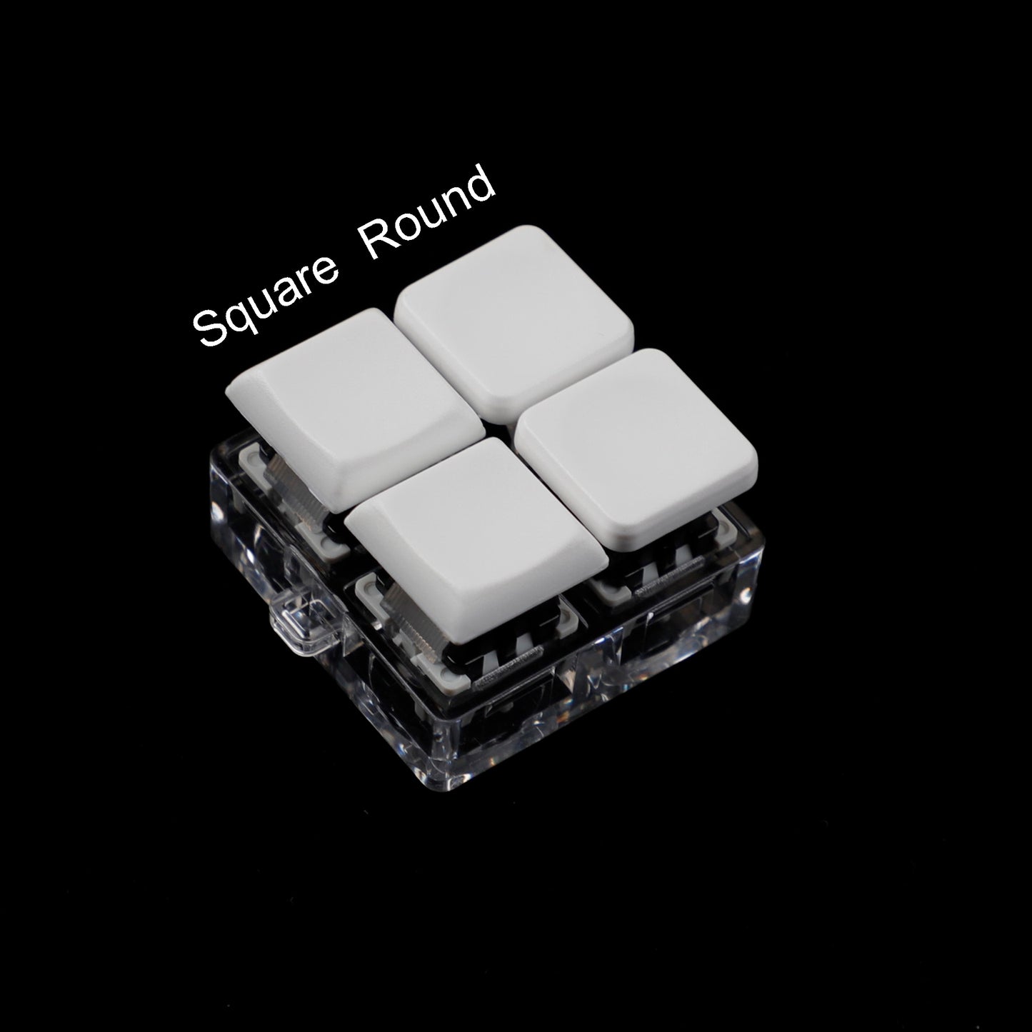 YMDK Square Round 1u Low Profile Blank Black White Keycaps PBT Material DIY for Kailh Choc 1350/1353 Switch Mechanical Keyboard