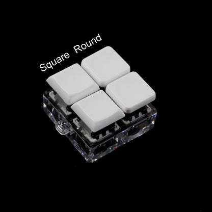 YMDK Square Round 1u Low Profile Blank Black White Keycaps PBT Material DIY for Kailh Choc 1350/1353 Switch Mechanical Keyboard
