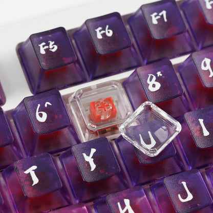 YMDK XDA Profile Transparent Cover Cap 1u Double-layer Design DIY Removable Stickers Blank PC Keycaps for MX Mechanical Keyboard