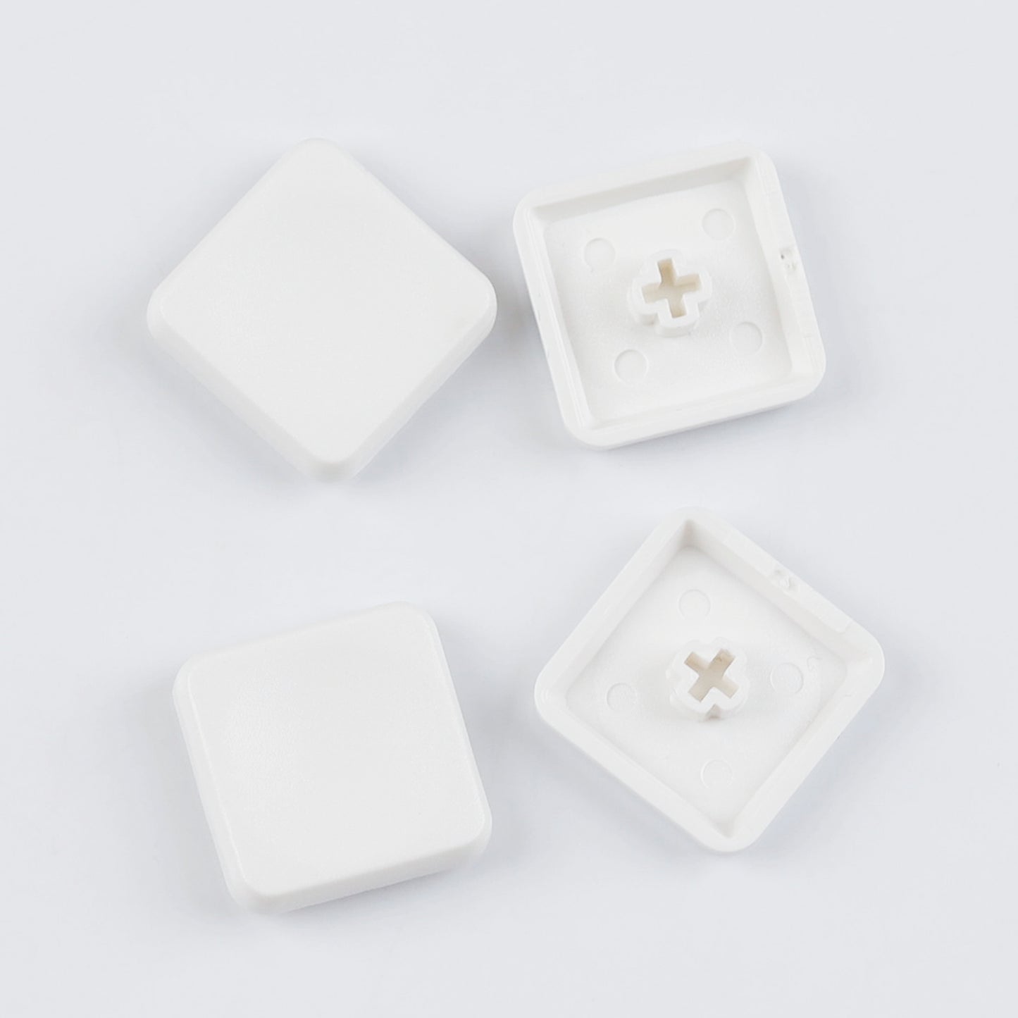 YMDK Square Round 1u Low Profile Blank Black White Keycaps PBT Material DIY for Kailh Choc 1350/1353 Switch Mechanical Keyboard