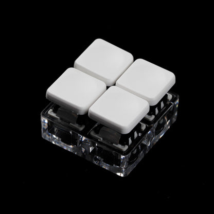 YMDK Square Round 1u Low Profile Blank Black White Keycaps PBT Material DIY for Kailh Choc 1350/1353 Switch Mechanical Keyboard