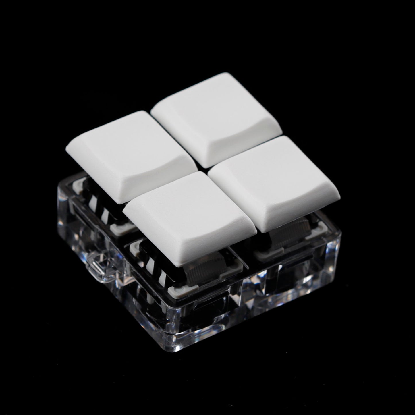 YMDK Square Round 1u Low Profile Blank Black White Keycaps PBT Material DIY for Kailh Choc 1350/1353 Switch Mechanical Keyboard