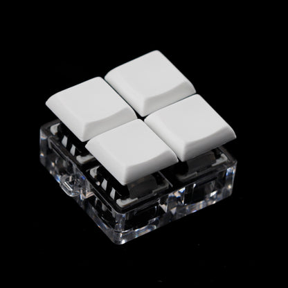 YMDK Square Round 1u Low Profile Blank Black White Keycaps PBT Material DIY for Kailh Choc 1350/1353 Switch Mechanical Keyboard