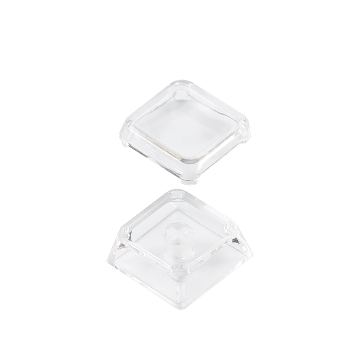 YMDK XDA Profile Transparent Cover Cap 1u Double-layer Design DIY Removable Stickers Blank PC Keycaps for MX Mechanical Keyboard