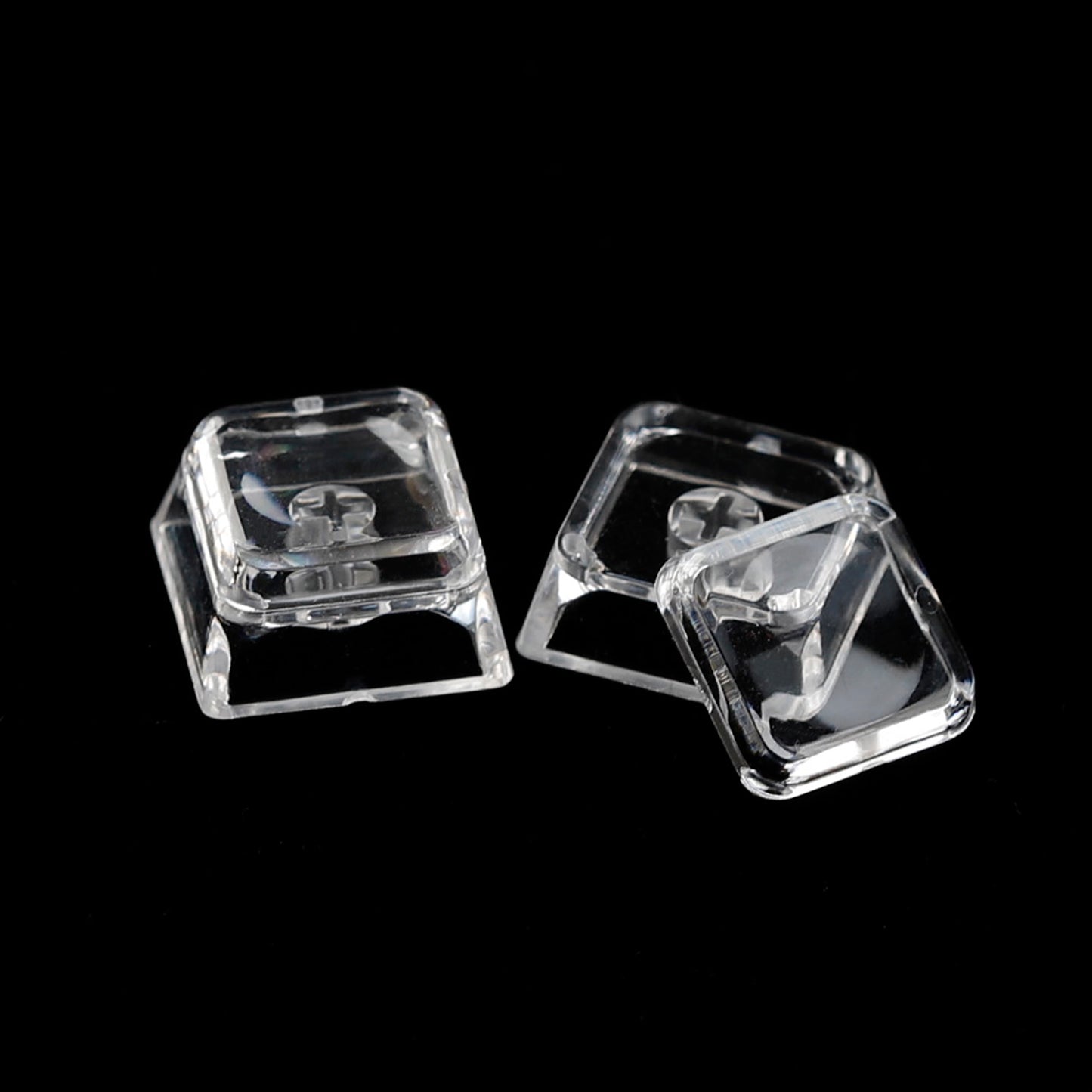 YMDK XDA Profile Transparent Cover Cap 1u Double-layer Design DIY Removable Stickers Blank PC Keycaps for MX Mechanical Keyboard