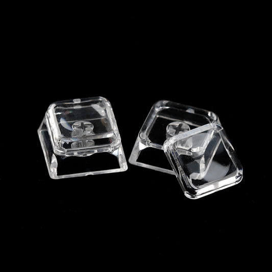 YMDK XDA Profile Transparent Cover Cap 1u Double-layer Design DIY Removable Stickers Blank PC Keycaps for MX Mechanical Keyboard
