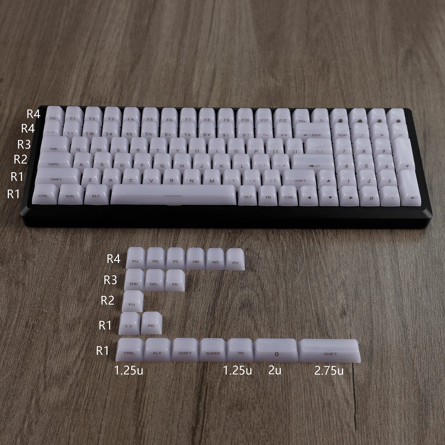 YMDK 119 Keys Jellyfish Keycaps Side Print Shine Through MDA Profile PC Material Custom Keycap for MX Mechanical Keyboards