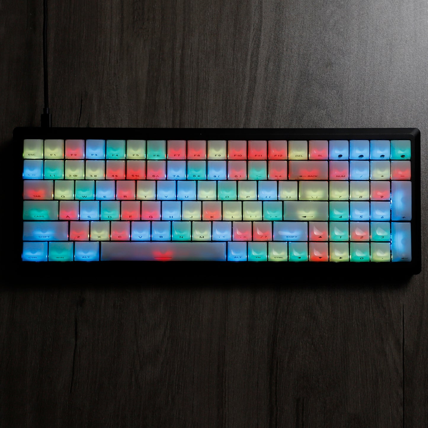 YMDK 119 Keys Jellyfish Keycaps Side Print Shine Through MDA Profile PC Material Custom Keycap for MX Mechanical Keyboards