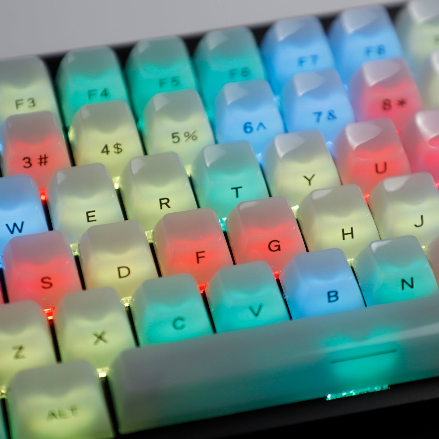 YMDK 119 Keys Jellyfish Keycaps Side Print Shine Through MDA Profile PC Material Custom Keycap for MX Mechanical Keyboards