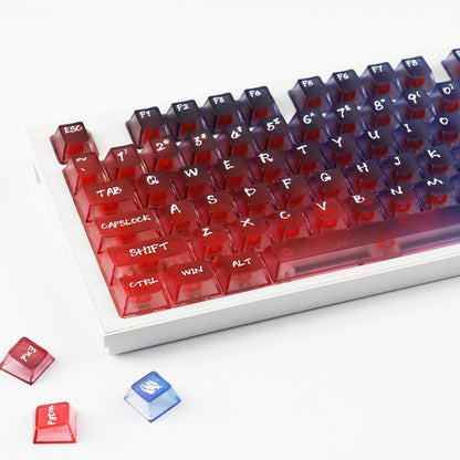 YMDK 119 Keys Magic Mist Neon Keycaps PC Shine Through Frosted Cherry Profile Keycap for 61/64/87/104/108 MX Mechanical Keyboard