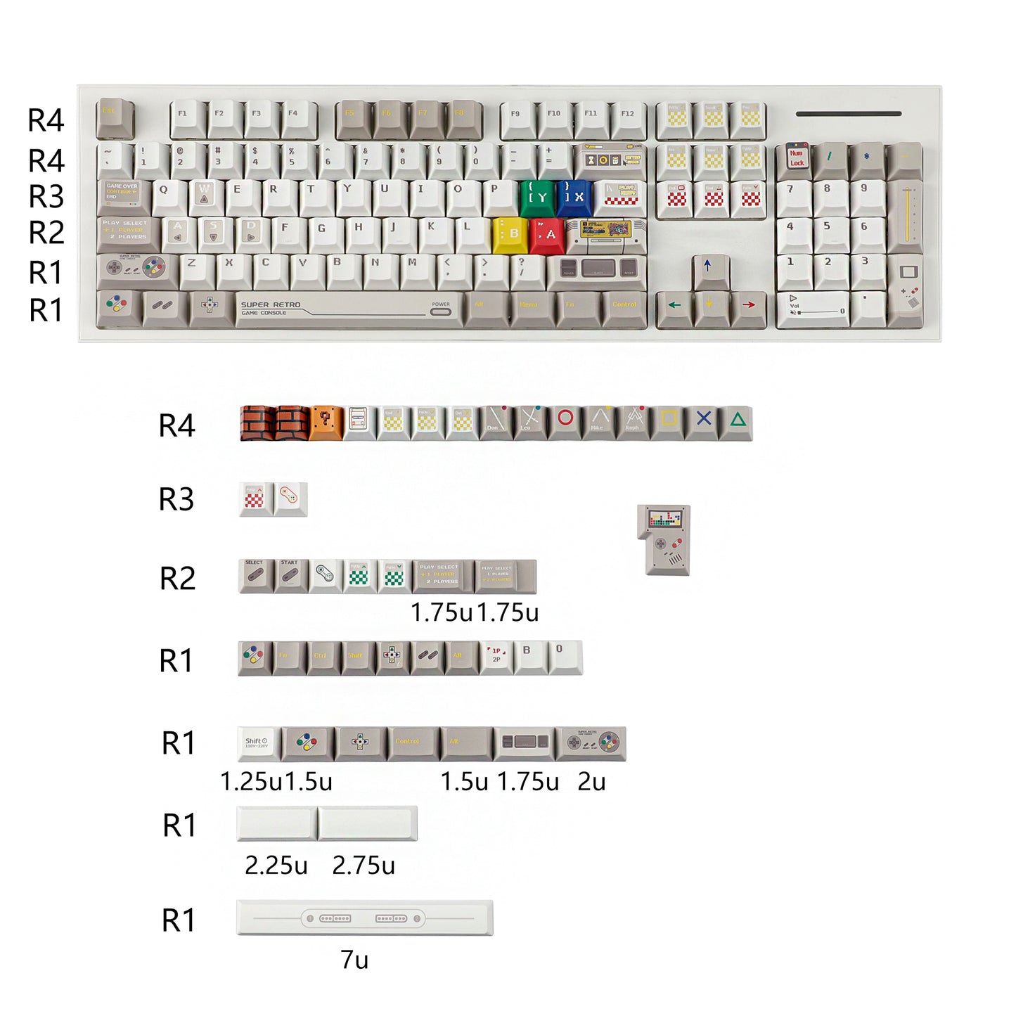 YMDK 149 Keys Retro Reminiscence Theme Keycap PBT Dye Sub Cherry Profile Keycaps for 61/64/87/104/108 MX Mechanical Keyboard