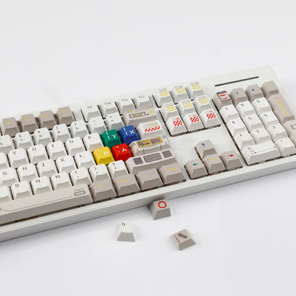 YMDK 149 Keys Retro Reminiscence Theme Keycap PBT Dye Sub Cherry Profile Keycaps for 61/64/87/104/108 MX Mechanical Keyboard