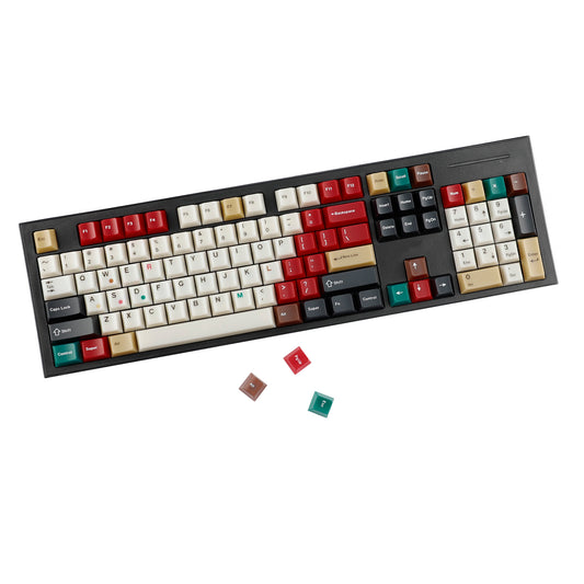 YMDK 135 Keys Cherry Profile Keycaps – Retro Fog Light Soft Jade Theme | PC Top Print, Compatible with 61/64/68/84/87/96/104/108 MX Mechanical Keyboards