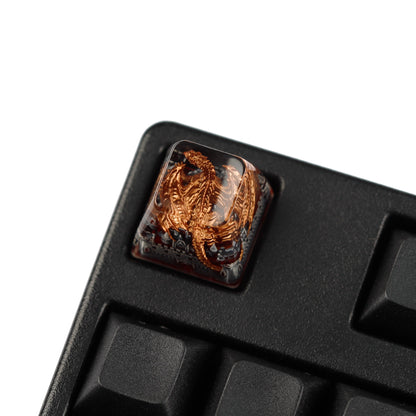 YMDK Dinosaur Resin Personalized Keycaps 1u R4 Novel Cool Key Caps for MX Mechanical Keyboards