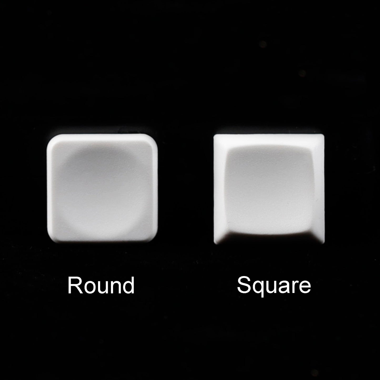 YMDK Square Round 1u Low Profile Blank Black White Keycaps PBT Material DIY for Kailh Choc 1350/1353 Switch Mechanical Keyboard