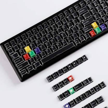 YMDK Color Comics Theme 141 keys PBT Keycap Top Print Dye Sub Cherry Profile Custom Keycaps for MX Mechanical Keyboard