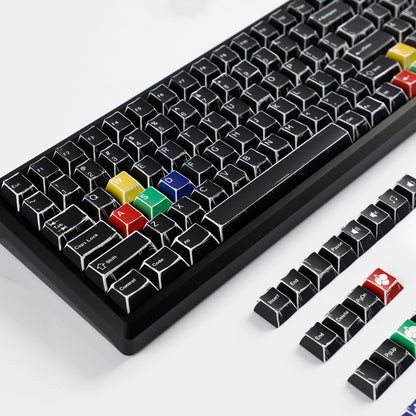 YMDK Color Comics Theme 141 keys PBT Keycap Top Print Dye Sub Cherry Profile Custom Keycaps for MX Mechanical Keyboard