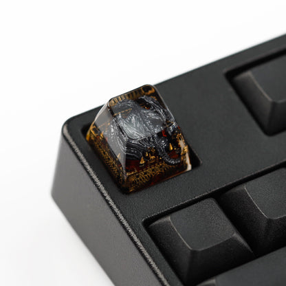 YMDK Dinosaur Resin Personalized Keycaps 1u R4 Novel Cool Key Caps for MX Mechanical Keyboards