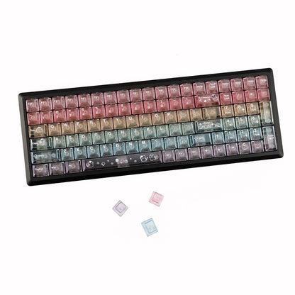 YMDK 115 Keycaps Milk Grapes Jelly Cola Color Gradient Frosted Cherry Profile Shine Through PC Keycaps for 61/64/68/84/87/96/104/108 MX Mechanical Keyboard