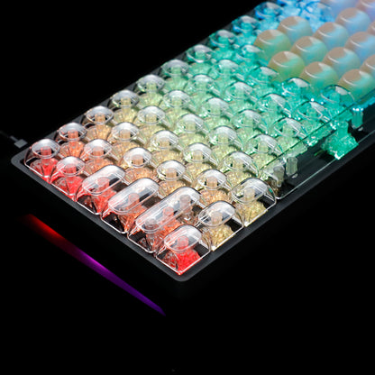 YMDK Pure White MOA Profile Keycap 129 Key Simple Style PBT Dye Sublimation Custom Keycaps for 61/68/84/87/98/104/108 MX Mechanical Keyboard