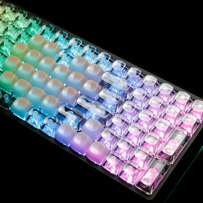 YMDK Pure White MOA Profile Keycap 129 Key Simple Style PBT Dye Sublimation Custom Keycaps for 61/68/84/87/98/104/108 MX Mechanical Keyboard