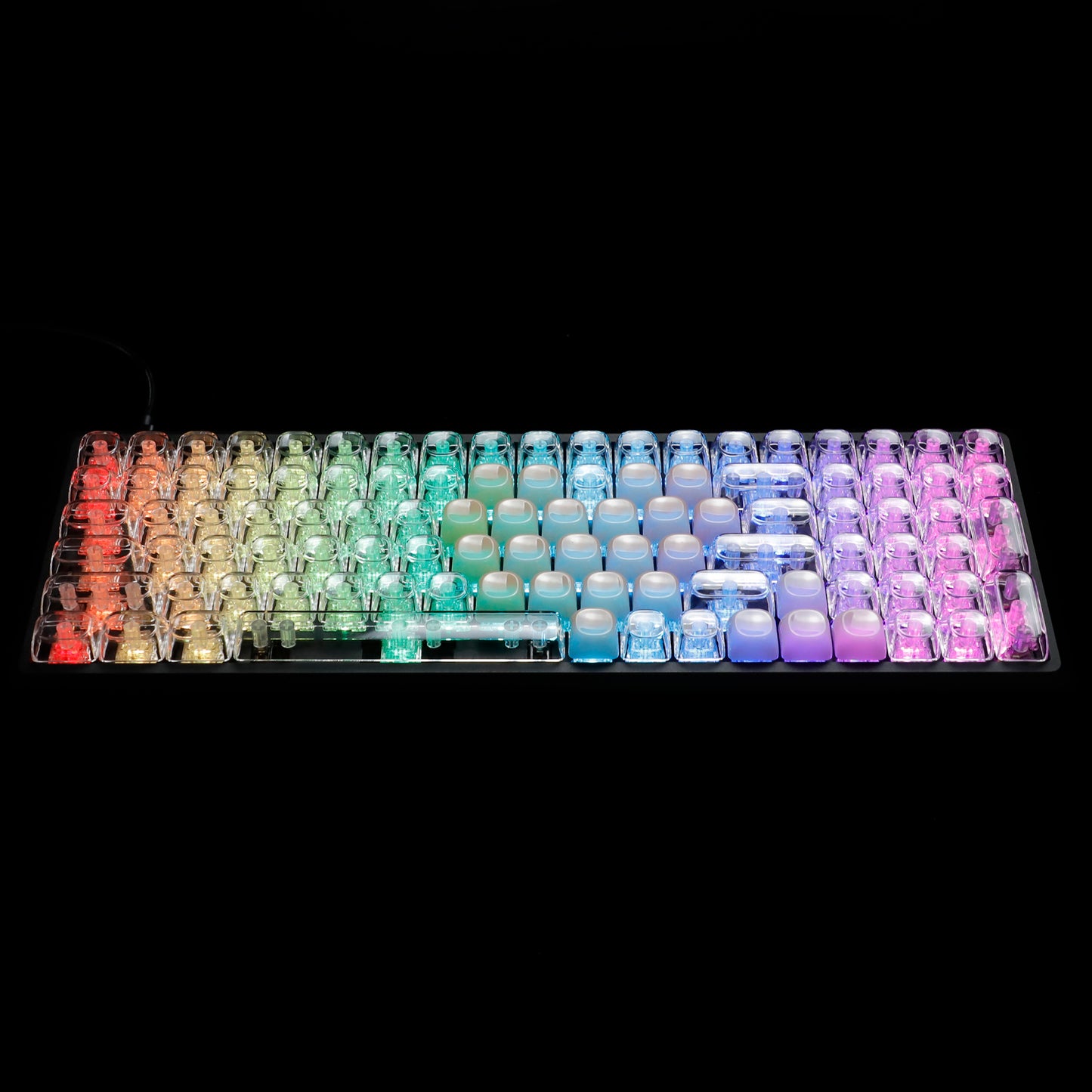 YMDK Pure White MOA Profile Keycap 129 Key Simple Style PBT Dye Sublimation Custom Keycaps for 61/68/84/87/98/104/108 MX Mechanical Keyboard