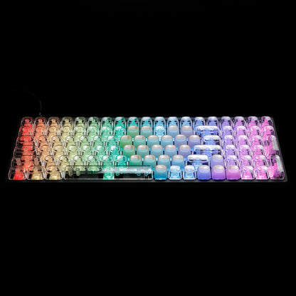 YMDK Pure White MOA Profile Keycap 129 Key Simple Style PBT Dye Sublimation Custom Keycaps for 61/68/84/87/98/104/108 MX Mechanical Keyboard