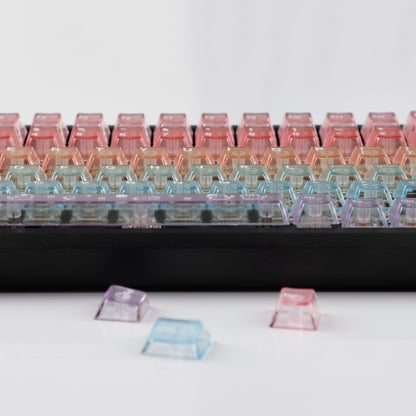 YMDK 115 Keycaps Milk Grapes Jelly Cola Color Gradient Frosted Cherry Profile Shine Through PC Keycaps for 61/64/68/84/87/96/104/108 MX Mechanical Keyboard