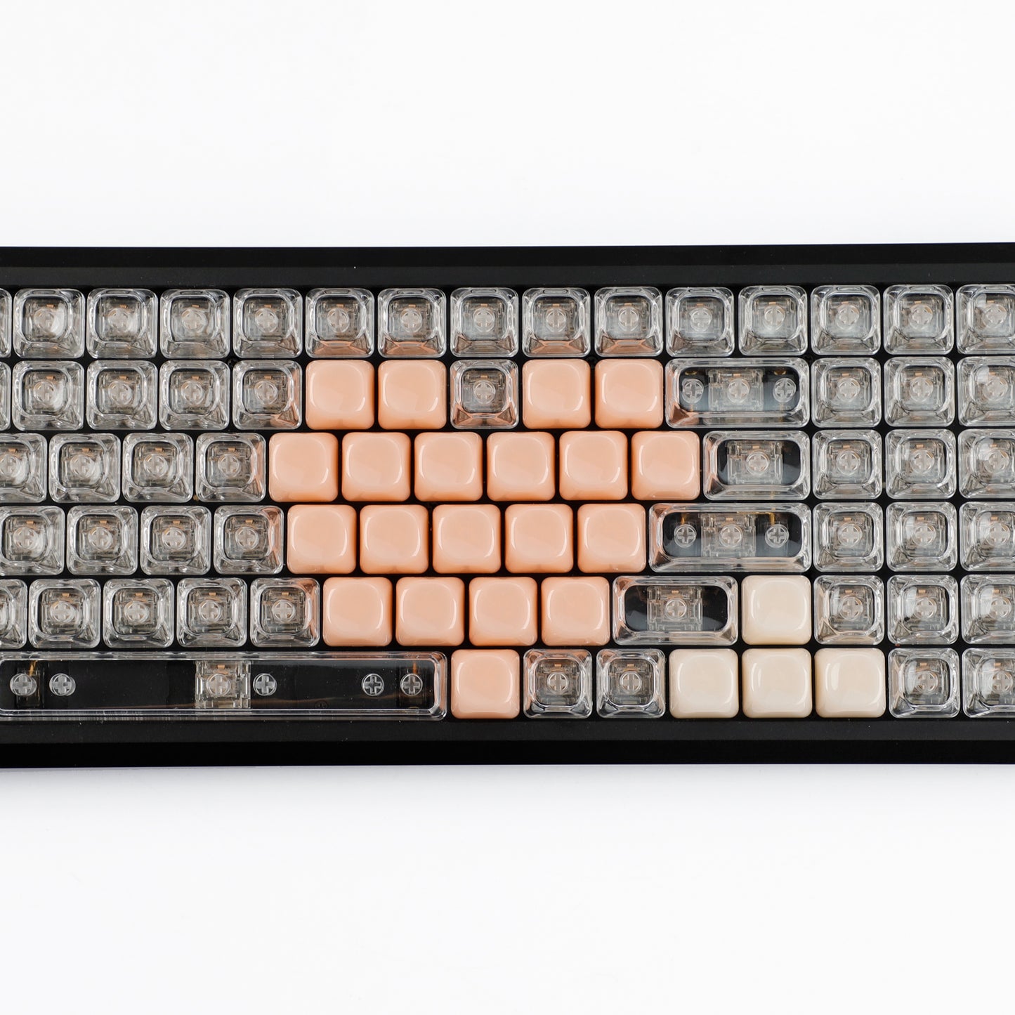 YMDK Pure White MOA Profile Keycap 129 Key Simple Style PBT Dye Sublimation Custom Keycaps for 61/68/84/87/98/104/108 MX Mechanical Keyboard