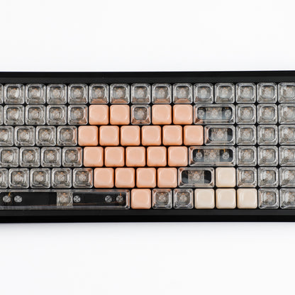 YMDK Pure White MOA Profile Keycap 129 Key Simple Style PBT Dye Sublimation Custom Keycaps for 61/68/84/87/98/104/108 MX Mechanical Keyboard