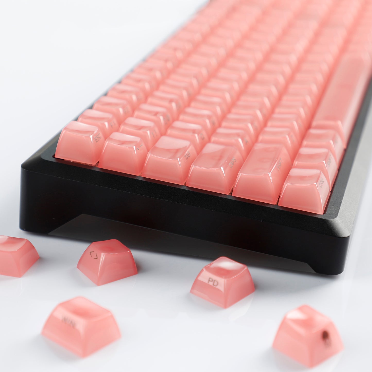 YMDK 119 Keys Jellyfish Keycaps Side Print Shine Through MDA Profile PC Material Custom Keycap for MX Mechanical Keyboards