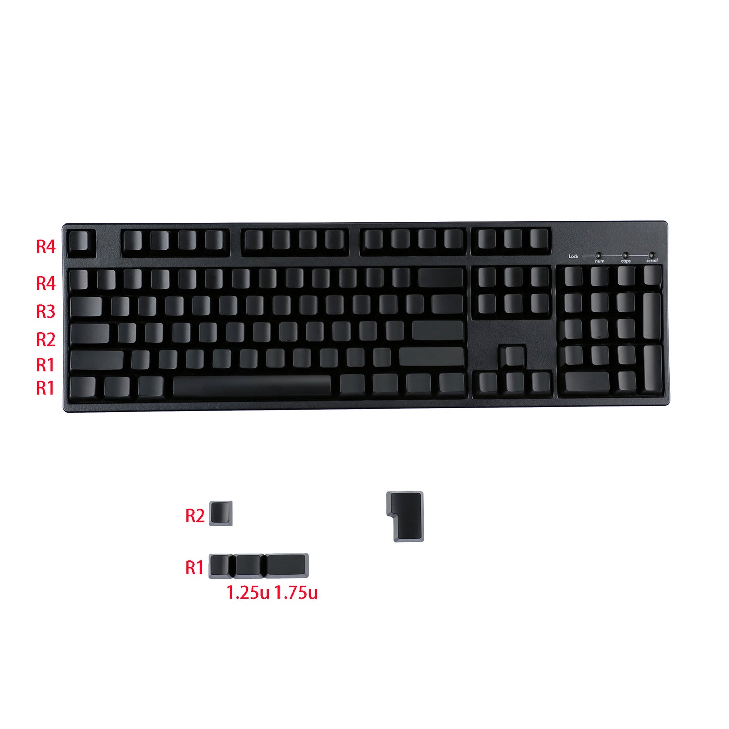 YMDK 108 Keys Black White Blank ABS Spray-painted OEM XDA Profile Keycaps for MX Mechanical Keyboards DIY Laser Engraving