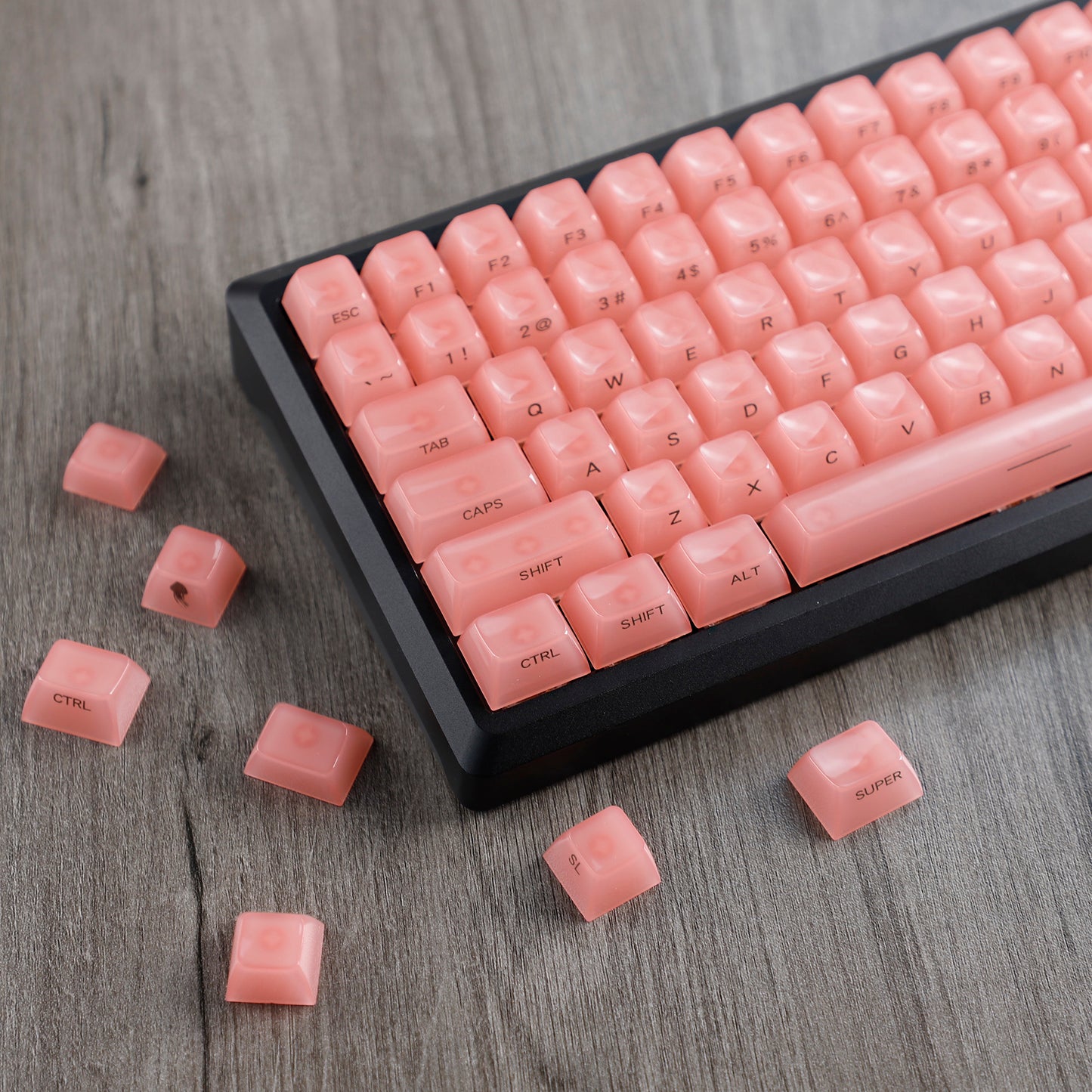 YMDK 119 Keys Jellyfish Keycaps Side Print Shine Through MDA Profile PC Material Custom Keycap for MX Mechanical Keyboards