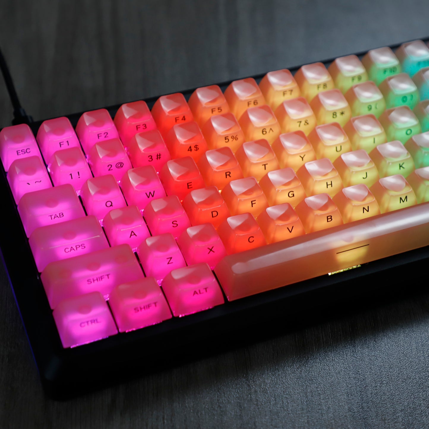 YMDK 119 Keys Jellyfish Keycaps Side Print Shine Through MDA Profile PC Material Custom Keycap for MX Mechanical Keyboards