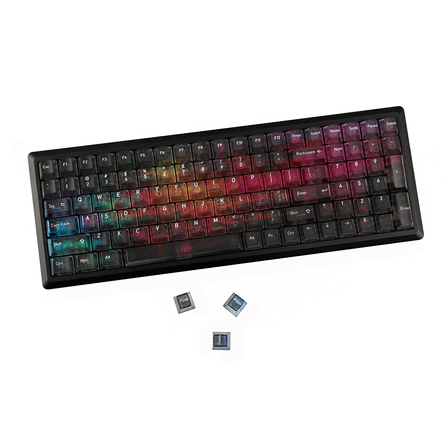 YMDK 115 Keycaps Milk Grapes Jelly Cola Color Gradient Frosted Cherry Profile Shine Through PC Keycaps for 61/64/68/84/87/96/104/108 MX Mechanical Keyboard