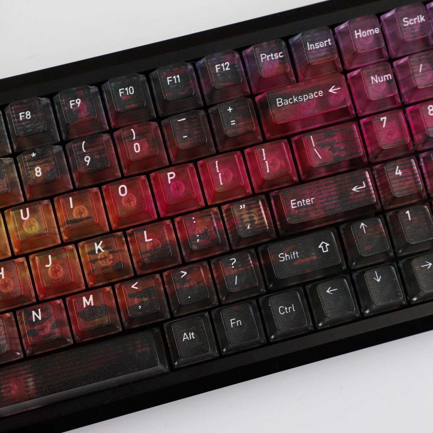 YMDK 115 Keycaps Milk Grapes Jelly Cola Color Gradient Frosted Cherry Profile Shine Through PC Keycaps for 61/64/68/84/87/96/104/108 MX Mechanical Keyboard