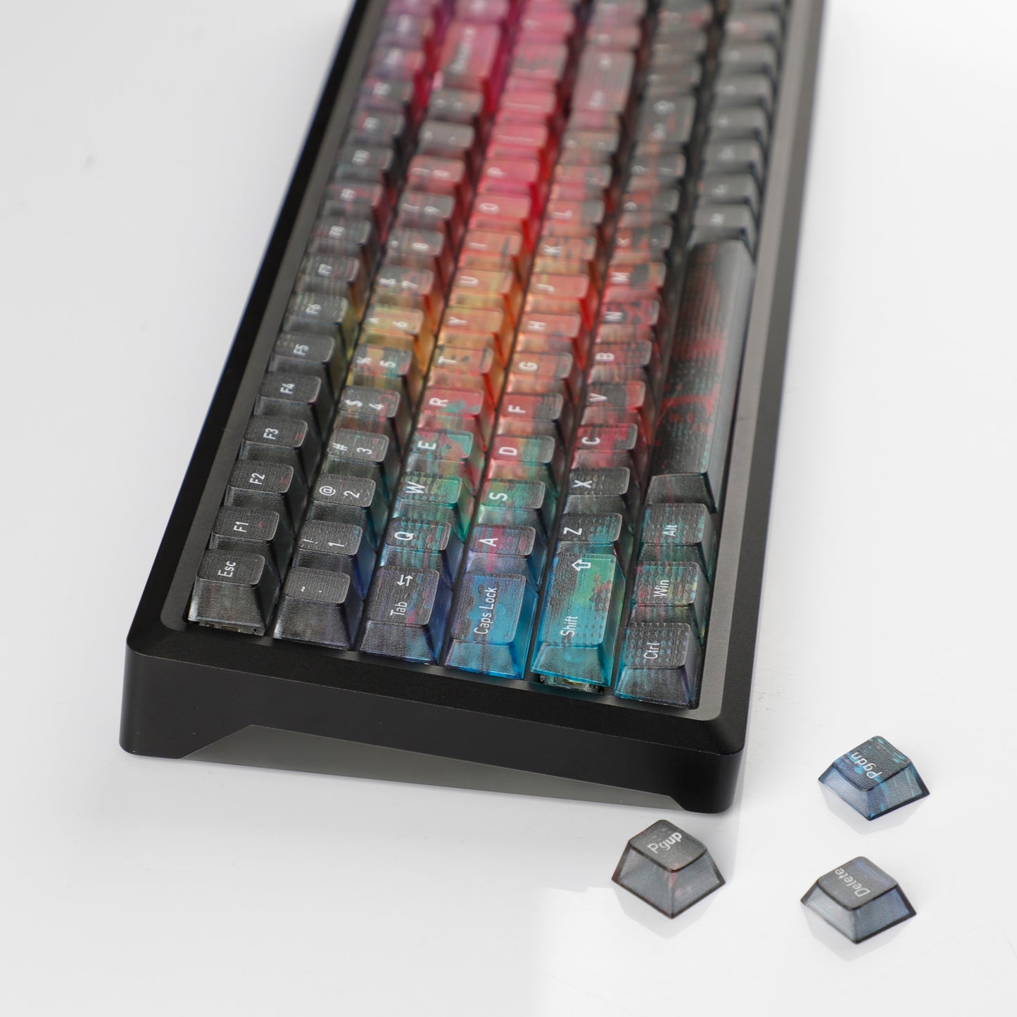 YMDK 115 Keycaps Milk Grapes Jelly Cola Color Gradient Frosted Cherry Profile Shine Through PC Keycaps for 61/64/68/84/87/96/104/108 MX Mechanical Keyboard